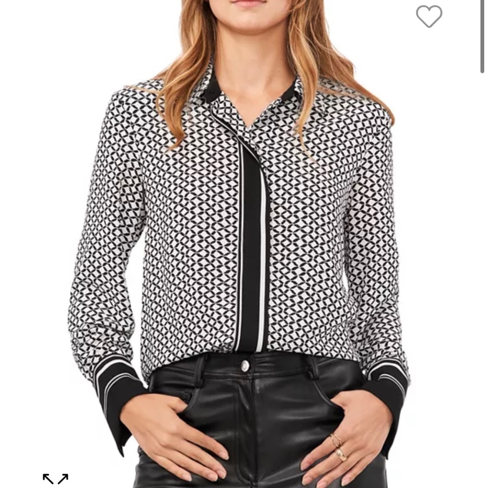 Vince CAMUTO contrast trim blouse